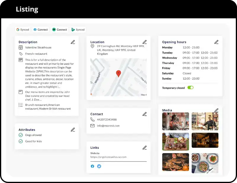 Listing & Review Manager | Easy Information Updates
